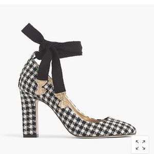 J Crew ankle-wrap houndstooth pump, 9.5 M